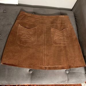 Unique suede Free People mini skirt